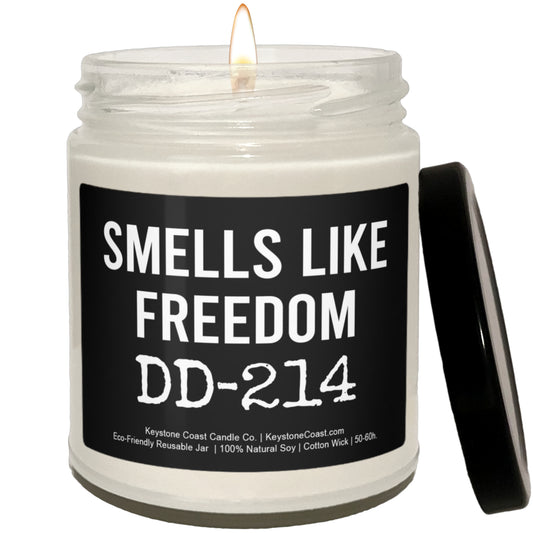 Smell like freedom dd214 Scented Soy Candle, 9oz