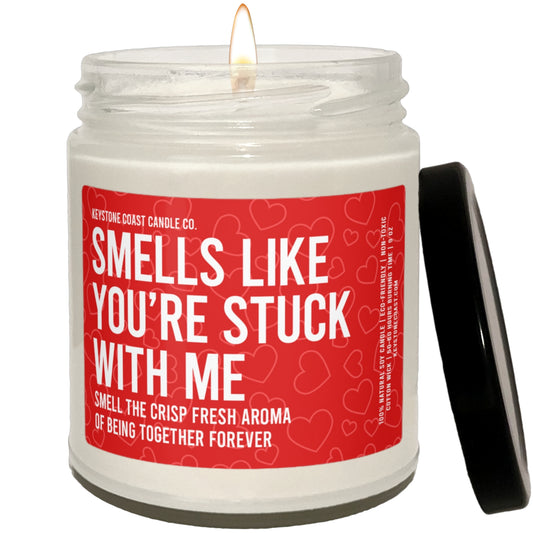 Smells like you're stuck with me scented soy candle, 9oz