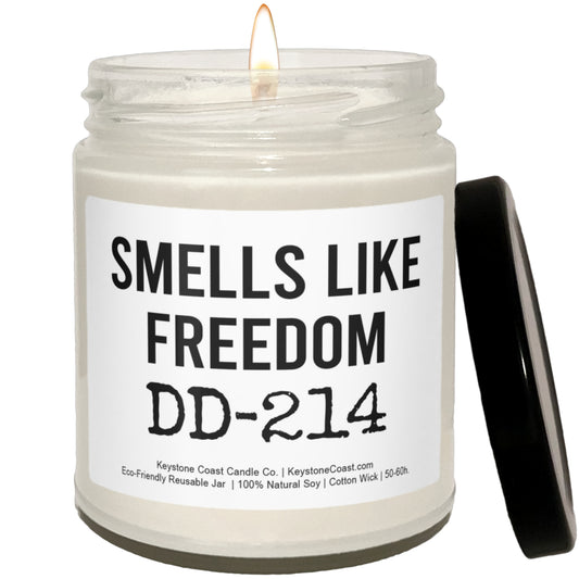 Smell like freedom dd214 Scented Soy Candle, 9oz