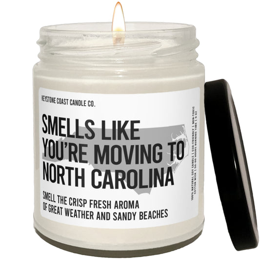 Smells like you're moving to North Carolina Scented Soy Candle, 9oz