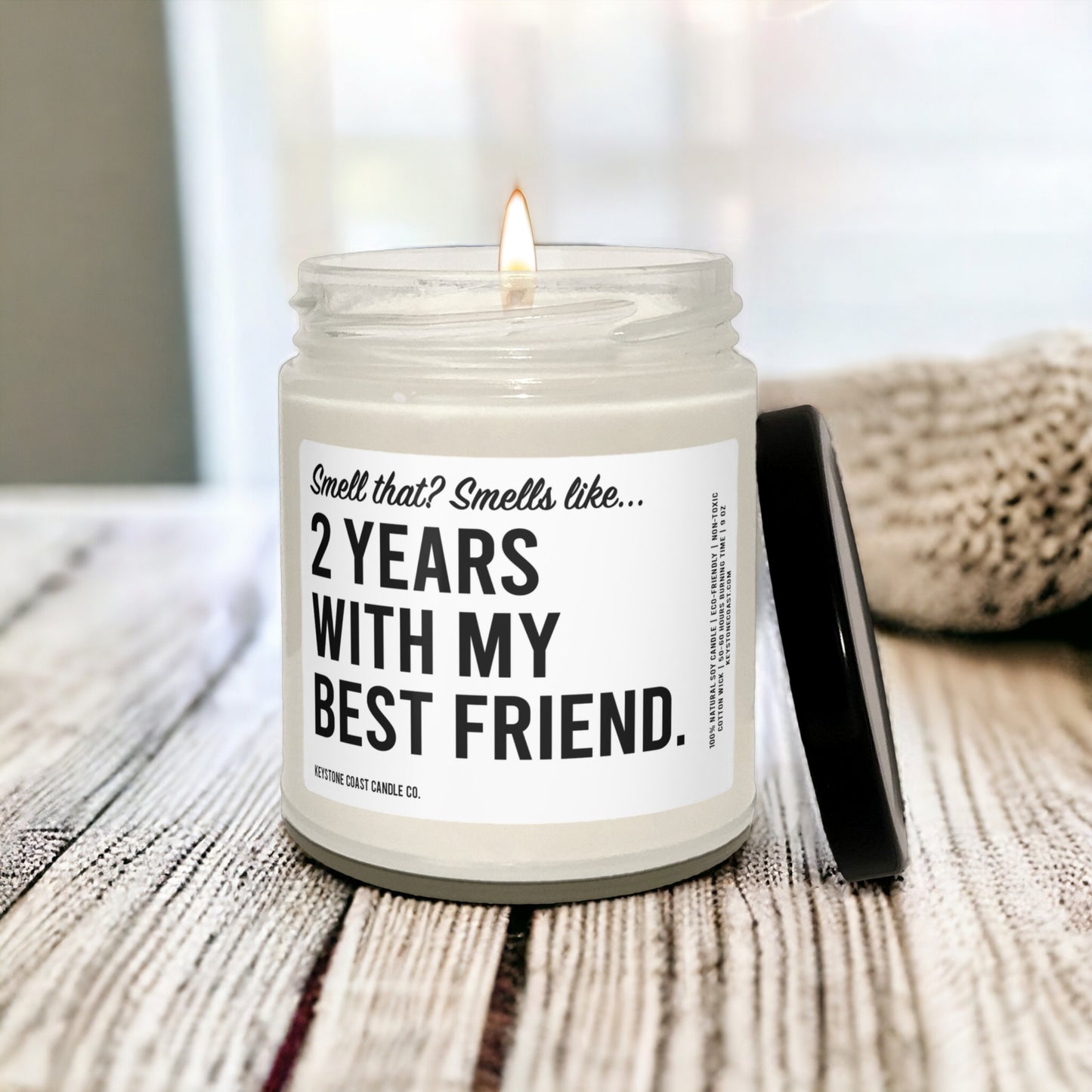 Smell that smells like two years with my best friend Scented Soy Candle, 9oz