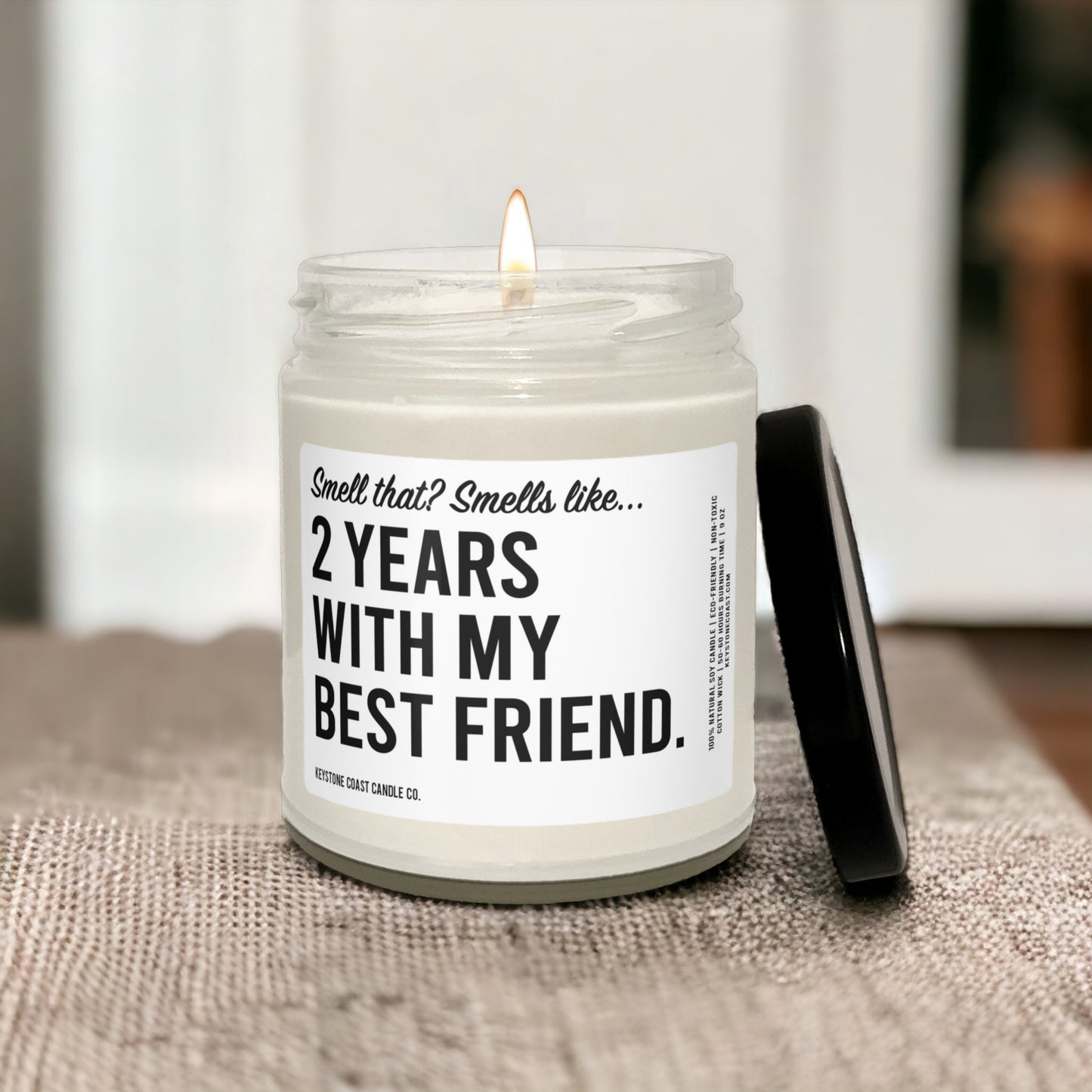 Smell that smells like two years with my best friend Scented Soy Candle, 9oz